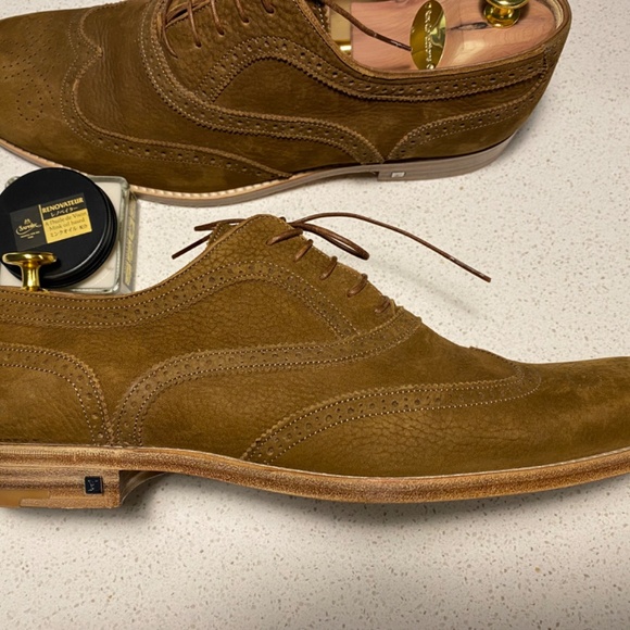 LOUIS VUITTON LV Men's Shoes derby Brown Suede UK 9 - Picture 5 of 11